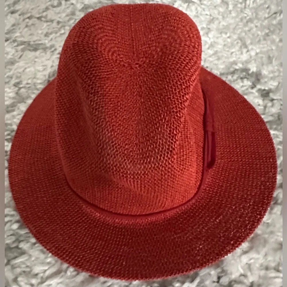 ‼️RARE‼️🎸ANTHROPOLOGIE🎸🔥NWT🔥Mesh Nubby Fedora in Burnt Orange